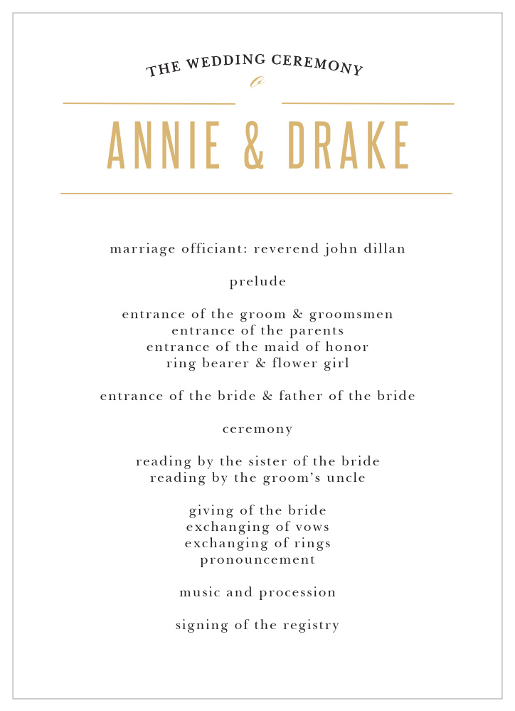 Destination Weekend Wedding Programs