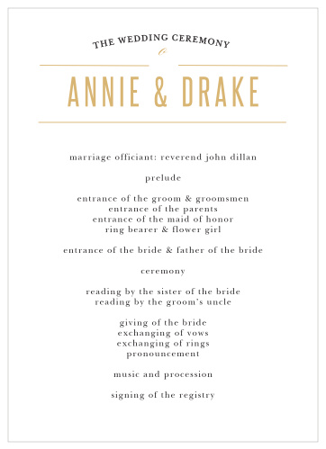Destination Weekend Wedding Programs