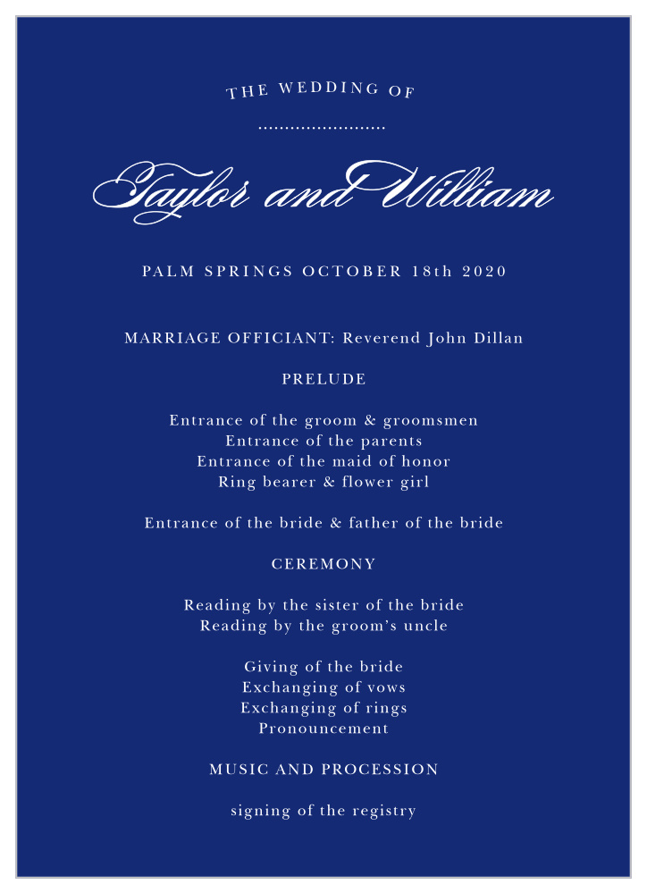 Elegant Vintage Wedding Programs