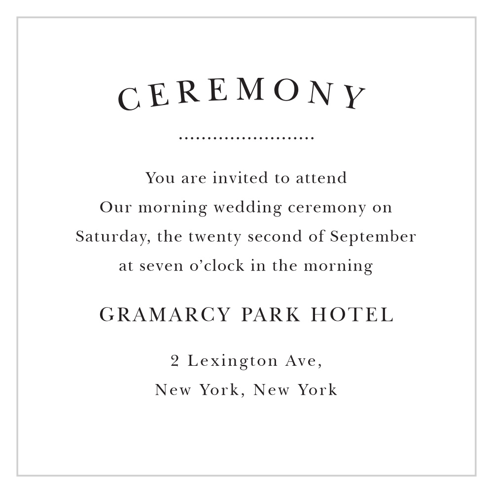 Elegant Vintage Ceremony Cards