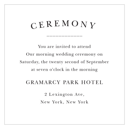 Elegant Vintage Ceremony Cards