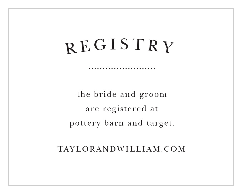 Elegant Vintage Registry Cards