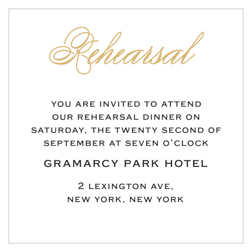 Glamorous Typography Ceremony Cards
