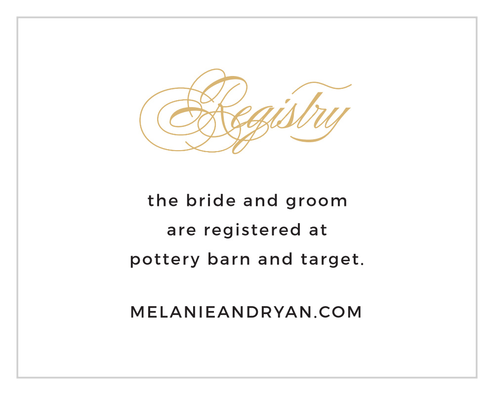 Charmed Monogram Registry Cards