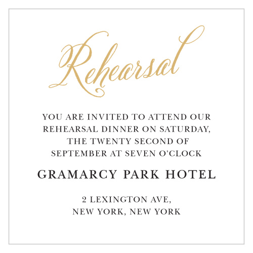 Romantic Calligraphy Ceremony Cards