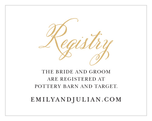 Romantic Calligraphy Registry Cards
