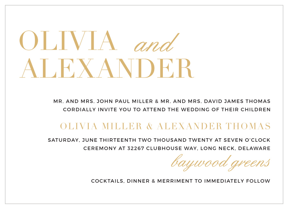 Minimalist Typography Landscape Wedding Invitations