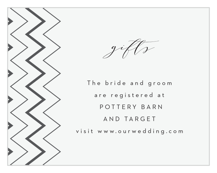 Chevron Ornamental Frame Registry Cards