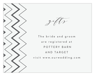 Chevron Ornamental Frame Registry Cards