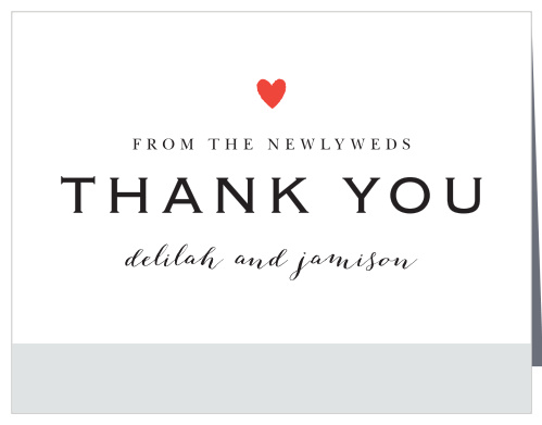 Script Heart Wedding Thank You Cards