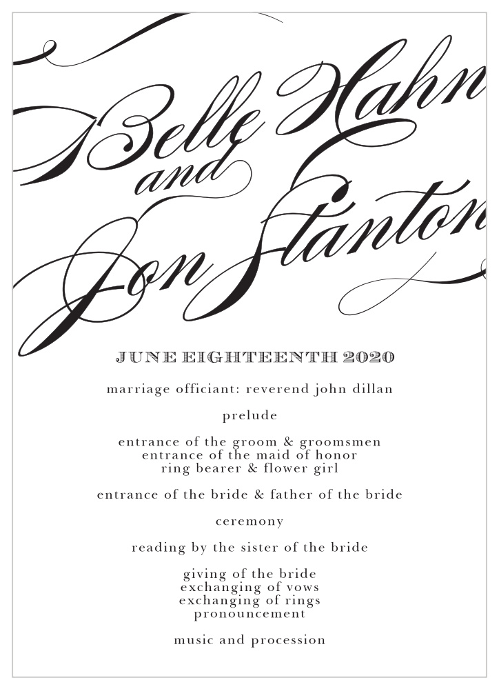 Cheri Wedding Programs