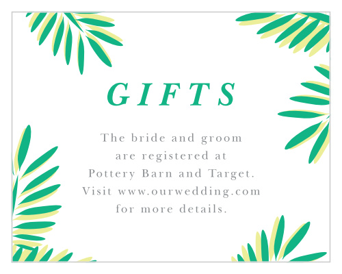 Tropical Dream Registry Cards