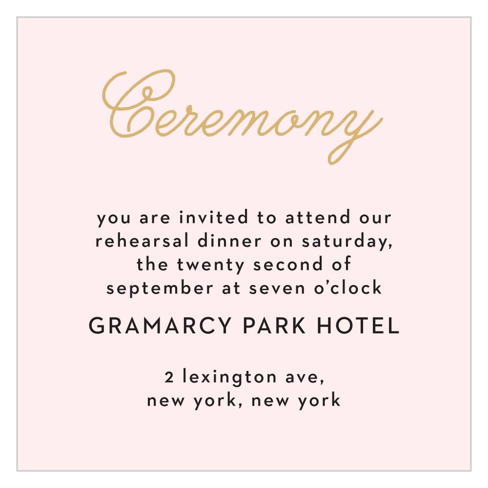 Sweetheart Script Ceremony Cards