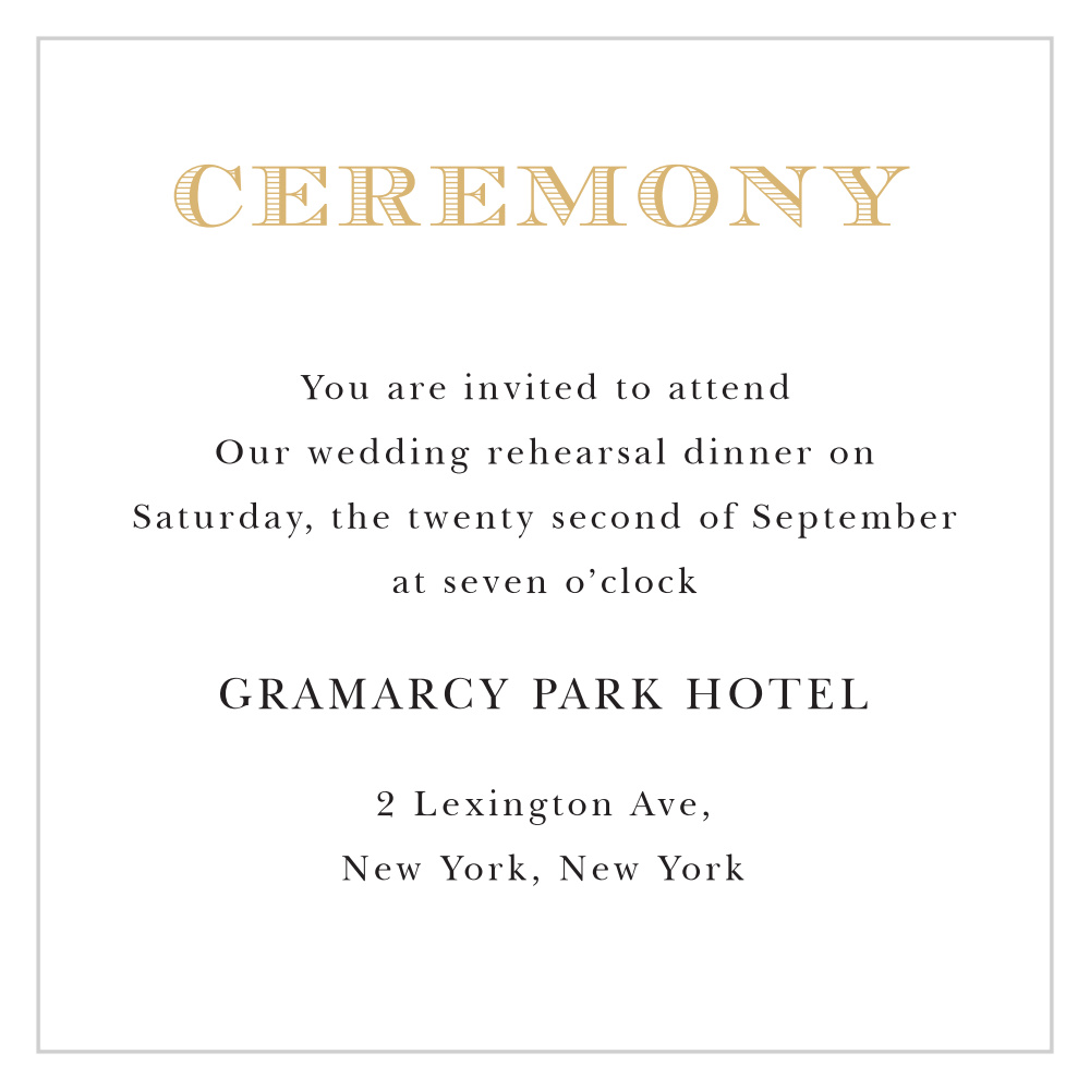 Traditional Sophistication Ceremony Cards