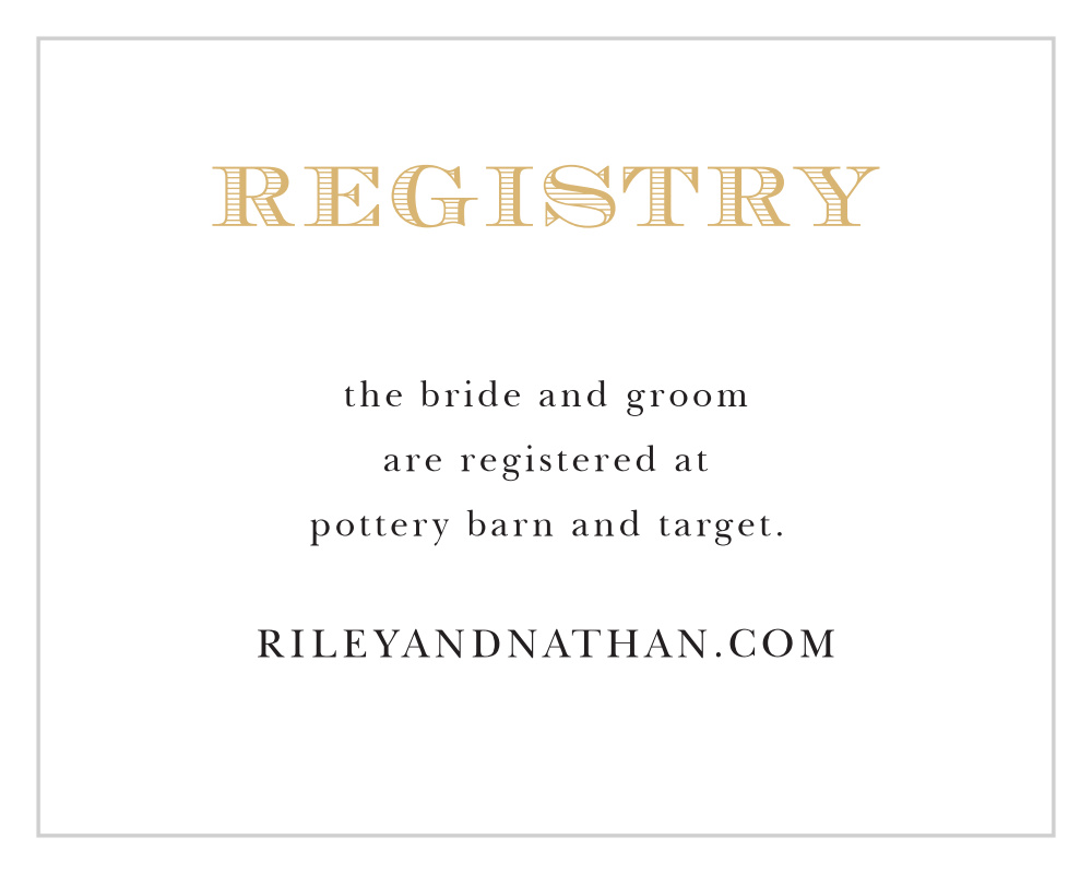 Traditional Sophistication Registry Cards