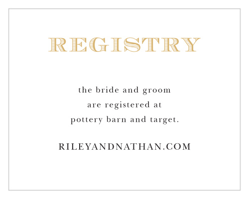 Traditional Sophistication Registry Cards