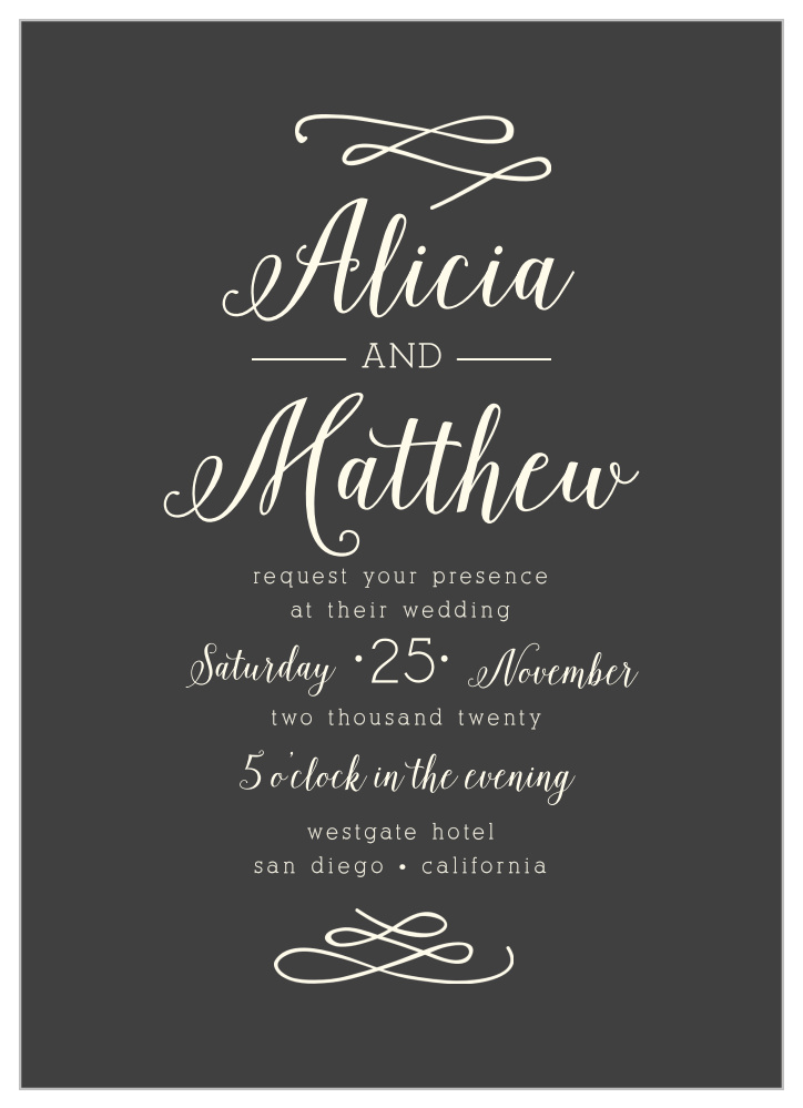 Whimsical Calligraphy Wedding Invitations
