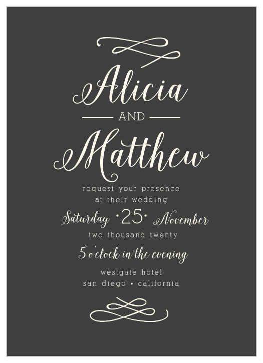 Whimsical Calligraphy Wedding Invitations