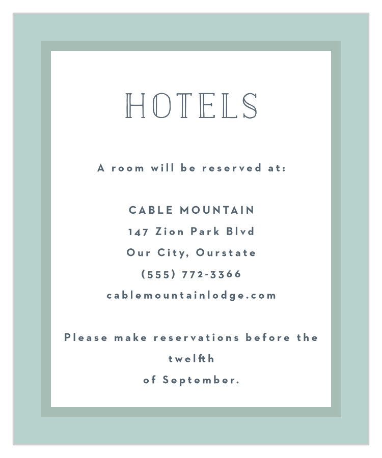 Retro Ribbon Accommodation Cards
