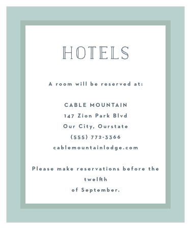 Retro Ribbon Accommodation Cards