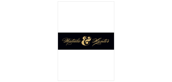 Minimal Ampersand Foil Wedding Belly Bands