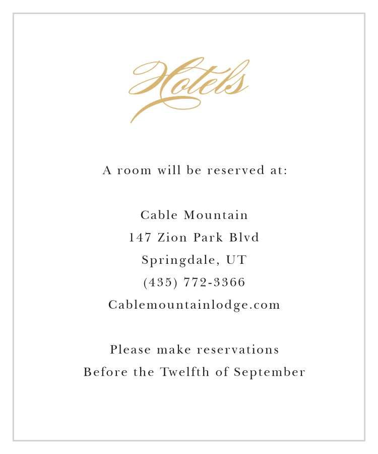 Minimal Ampersand Foil Accommodation Cards