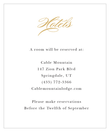 Minimal Ampersand Foil Accommodation Cards