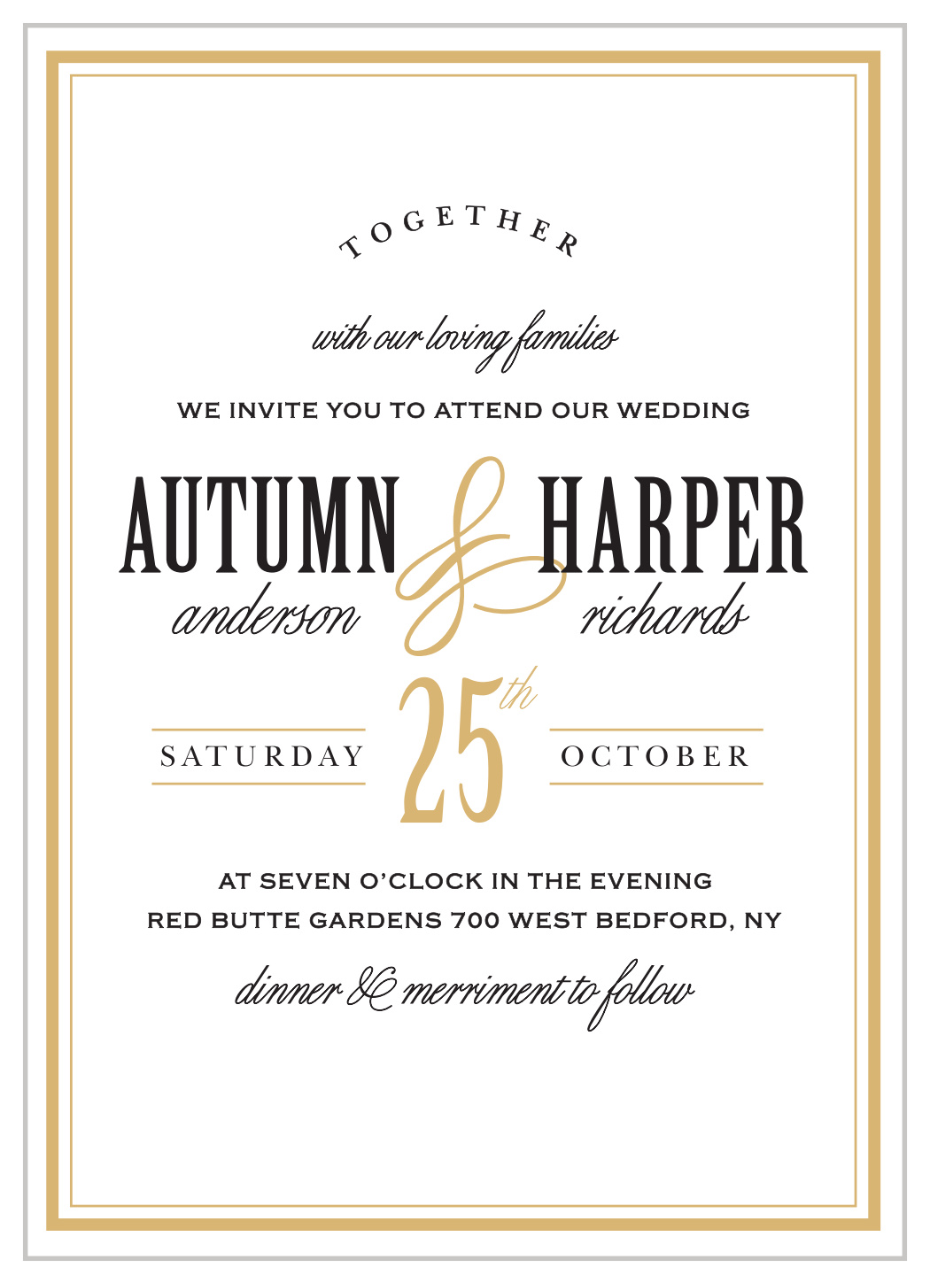 Antique Elegance Foil Wedding Invitations