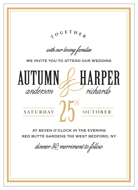 Antique Elegance Foil Wedding Invitations