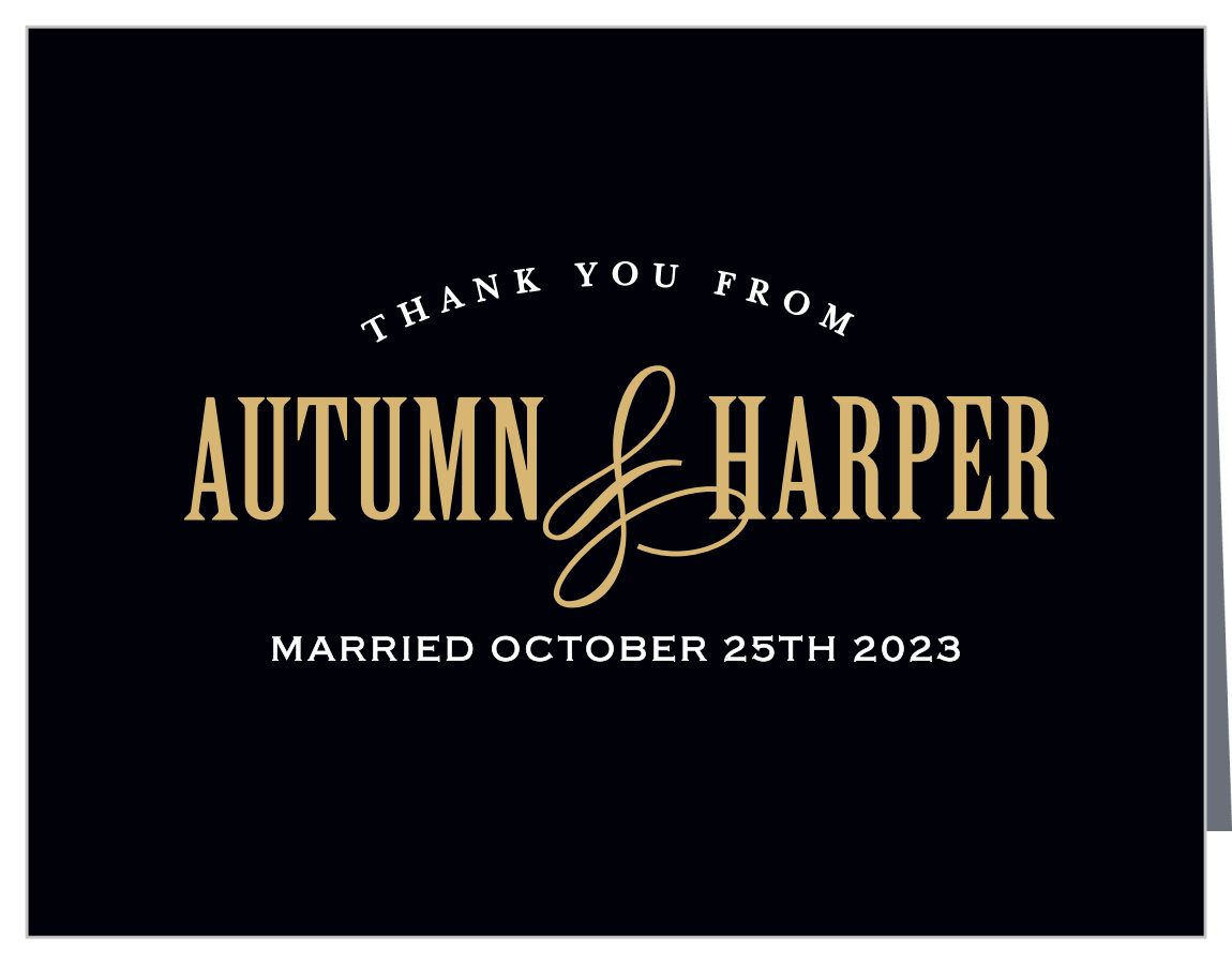 Antique Elegance Foil Wedding Thank You Cards