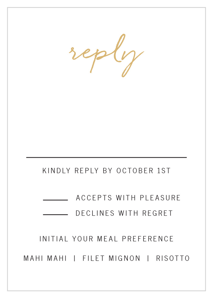 Brush Script Foil Response Cards
