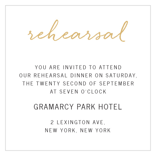 Brush Script Foil Ceremony Cards
