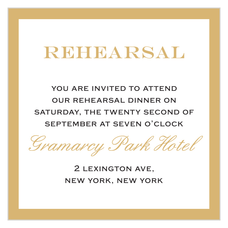 Classic Border Foil Rehearsal Cards