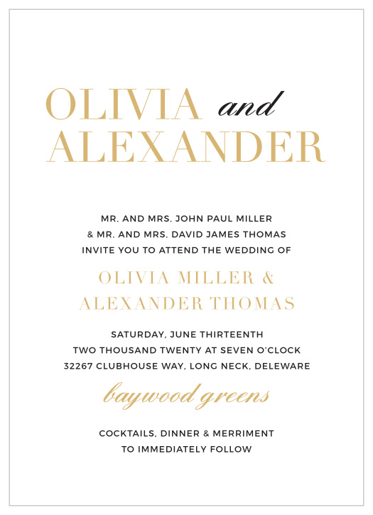 The Typography Foil Wedding Invitations are a beautiful and fun way to announce your upcoming event to friends and family. 