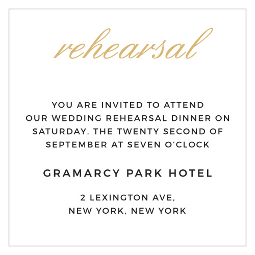 Minimalist Typography Foil Ceremony Cards