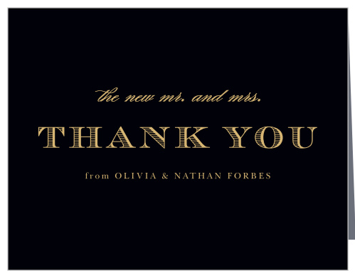 Traditional Sophistication Foil Wedding Thank You Cards