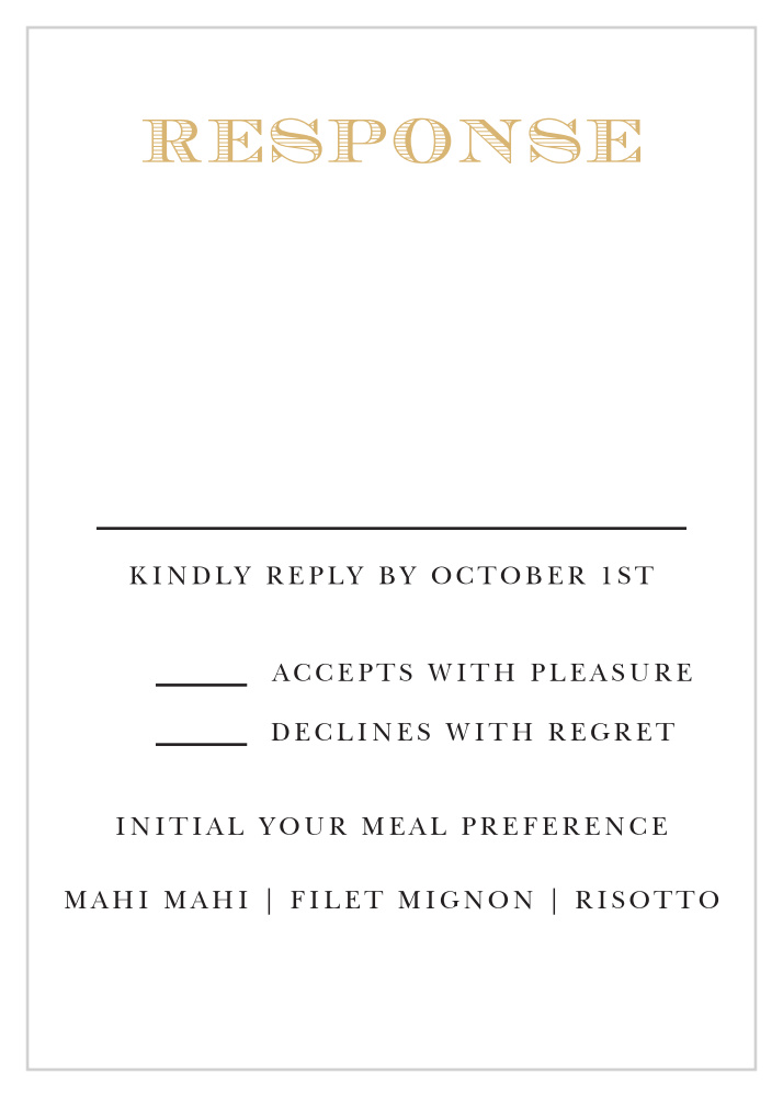 Traditional Sophistication Foil Response Cards