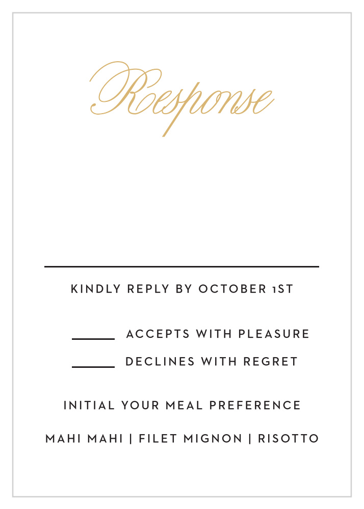 Traditional Script Foil Response Cards