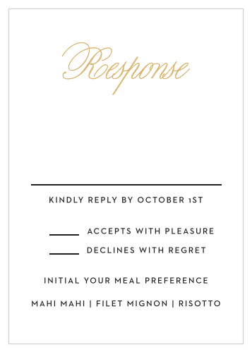 Traditional Script Foil Response Cards