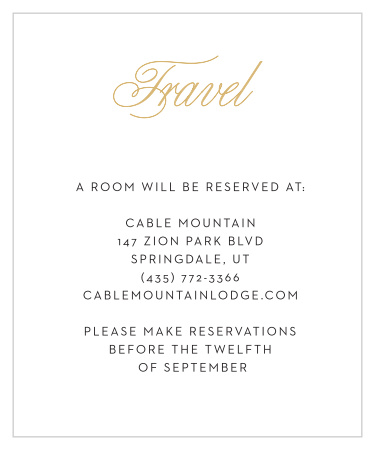 Traditional Script Foil Accommodation Cards