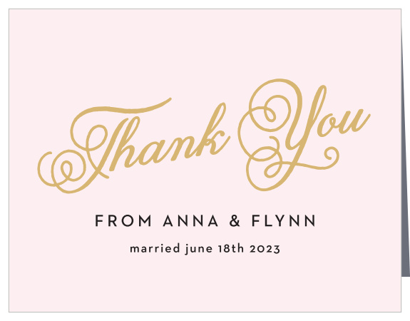 Sweetheart Script Foil Wedding Thank You Cards