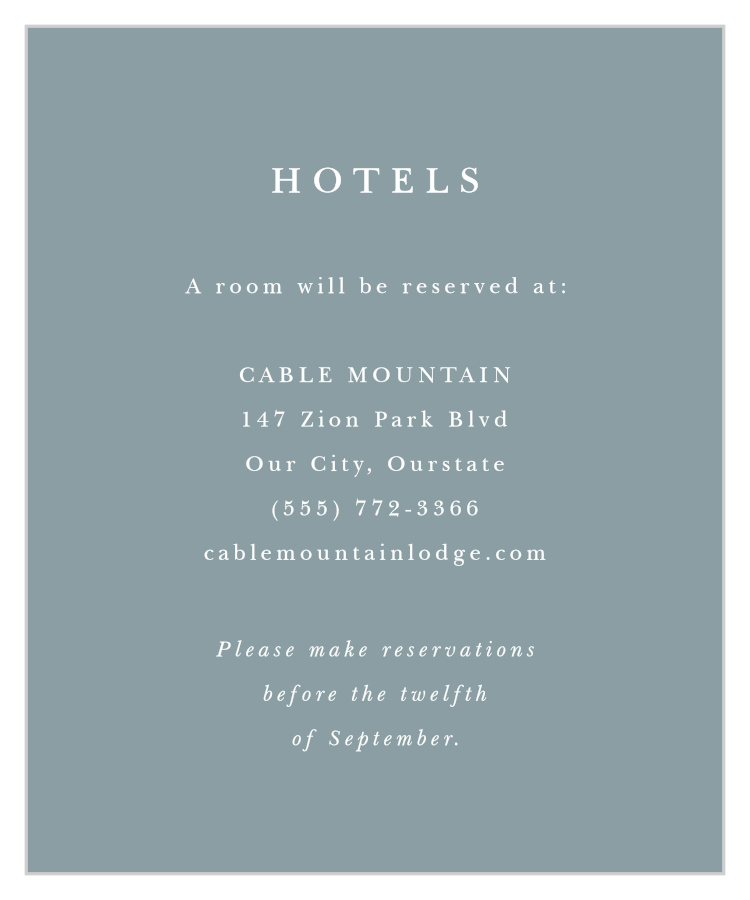 Elegant Photo Collage Accommodation Cards