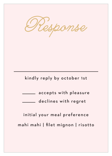 Sweetheart Script Foil Response Cards