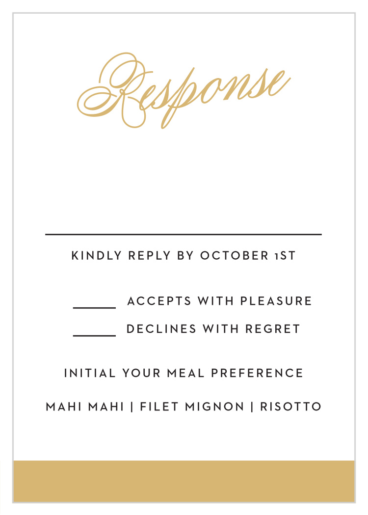 Statement Script Foil Response Cards