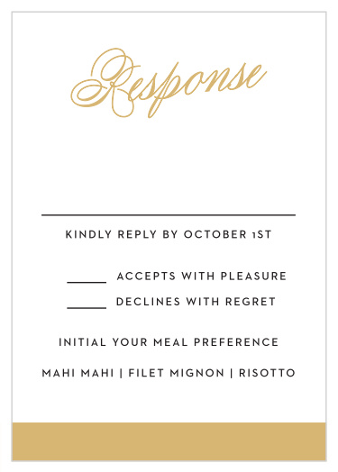 Statement Script Foil Response Cards