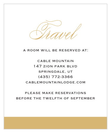 Statement Script Foil Accommodation Cards