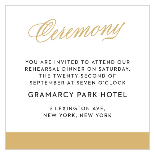 Statement Script Foil Ceremony Cards