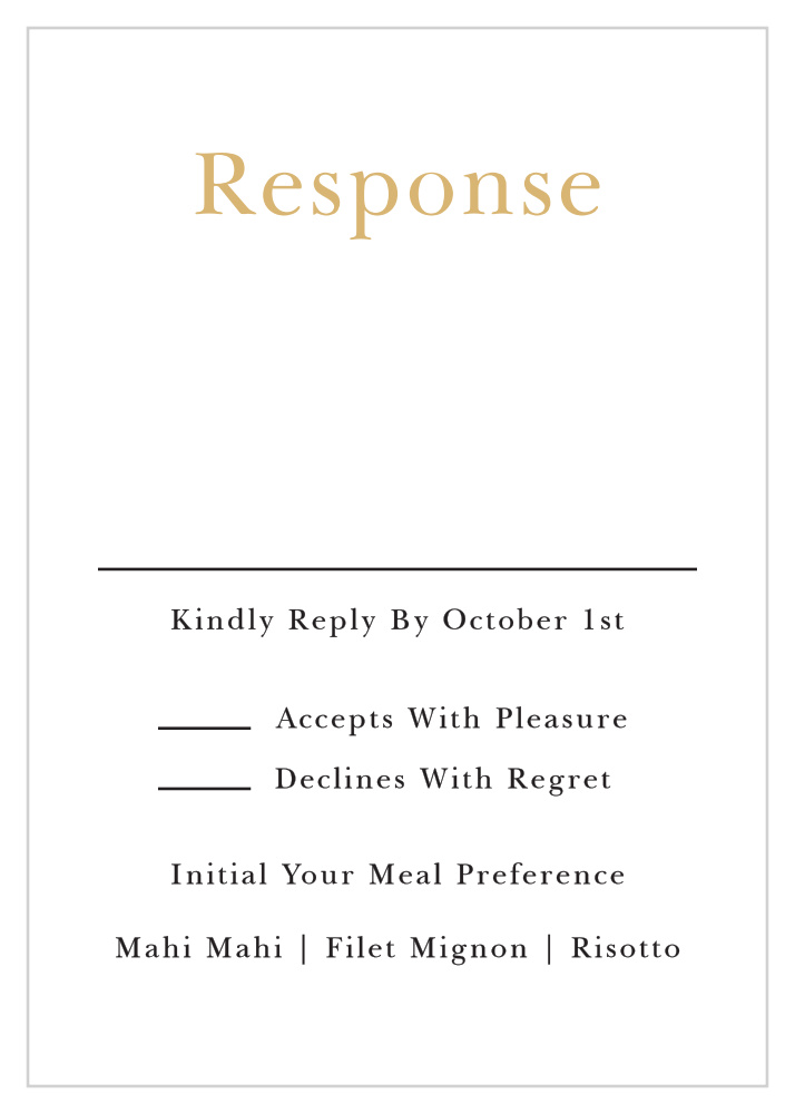 Sophisticated Typography Foil Response Cards
