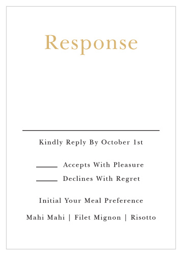 Sophisticated Typography Foil Response Cards