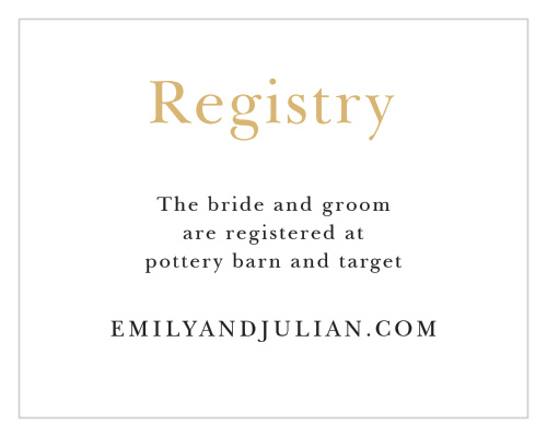 Sophisticated Typography Foil Registry Cards